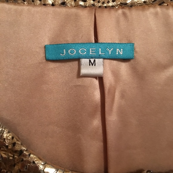 NEIMAN MARCUS GOLD LEATHER CARVED MINI JACKET - Picture 6 of 7